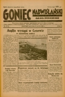 Goniec Nadwiślański: Głos Pomorski: Niezależne pismo poranne, poświęcone sprawom stanu średniego 1936.06.16 R.12 Nr139