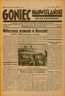 Goniec Nadwiślański: Głos Pomorski: Niezależne pismo poranne, poświęcone sprawom stanu średniego 1936.06.18 R.12 Nr140