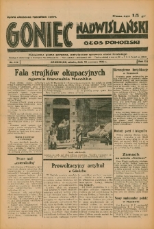 Goniec Nadwiślański: Głos Pomorski: Niezależne pismo poranne, poświęcone sprawom stanu średniego 1936.06.20 R.12 Nr142