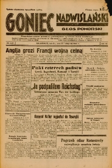 Goniec Nadwiślański: Głos Pomorski: Niezależne pismo poranne, poświęcone sprawom stanu średniego 1933.11.25 Nr272