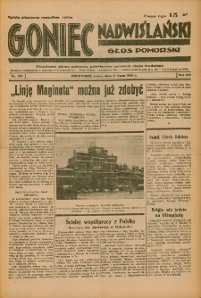 Goniec Nadwiślański: Głos Pomorski: Niezależne pismo poranne, poświęcone sprawom stanu średniego 1936.07.15 R.12 Nr162