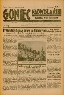 Goniec Nadwiślański: Głos Pomorski: Niezależne pismo poranne, poświęcone sprawom stanu średniego 1936.08.04 R.12 Nr179