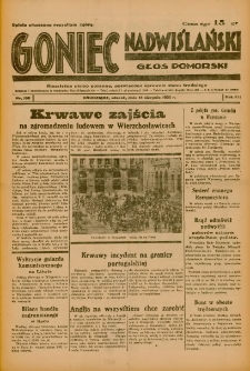Goniec Nadwiślański: Głos Pomorski: Niezależne pismo poranne, poświęcone sprawom stanu średniego 1936.08.18 R.12 Nr190