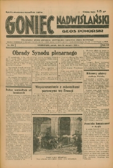 Goniec Nadwiślański: Głos Pomorski: Niezależne pismo poranne, poświęcone sprawom stanu średniego 1936.08.28 R.12 Nr199