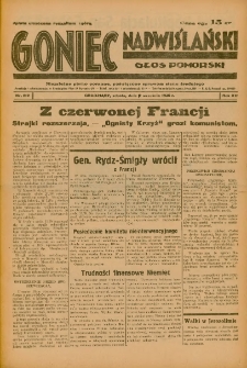 Goniec Nadwiślański: Głos Pomorski: Niezależne pismo poranne, poświęcone sprawom stanu średniego 1936.09.12 R.12 Nr212