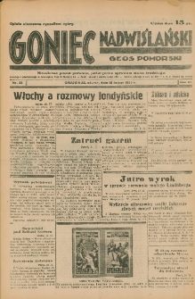 Goniec Nadwiślański: Głos Pomorski: Niezależne pismo poranne, poświęcone sprawom stanu średniego 1935.02.12 R.11 Nr35