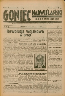 Goniec Nadwiślański: Głos Pomorski: Niezależne pismo poranne, poświęcone sprawom stanu średniego 1935.03.05 R.11 Nr53