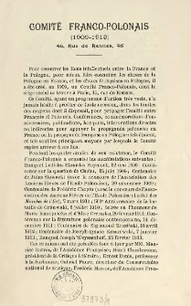 Comité Franco-Polonais (1909-1913) : 45, Rue de Rennes, 45
