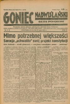 Goniec Nadwiślański: Głos Pomorski: Niezależne pismo poranne, poświęcone sprawom stanu średniego 1935.03.26 R.11 Nr71