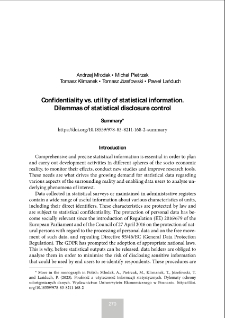 Confidentiality vs. utility of statistical information. Dilemmas of statistical disclosure control: summary