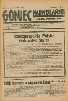Goniec Nadwiślański: Głos Pomorski: Niezależne pismo poranne, poświęcone sprawom stanu średniego 1935.04.03 R.11 Nr78