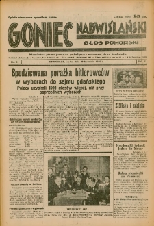 Goniec Nadwiślański: Głos Pomorski: Niezależne pismo poranne, poświęcone sprawom stanu średniego 1935.04.10 R.11 Nr84