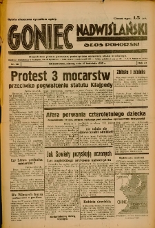 Goniec Nadwiślański: Głos Pomorski: Niezależne pismo poranne, poświęcone sprawom stanu średniego 1935.04.27 R.11 Nr98