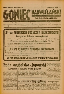 Goniec Nadwiślański: Głos Pomorski: Niezależne pismo poranne, poświęcone sprawom stanu średniego 1935.05.02 R.11 Nr102