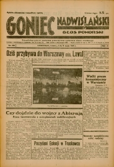 Goniec Nadwiślański: Głos Pomorski: Niezależne pismo poranne, poświęcone sprawom stanu średniego 1935.05.11 R.11 Nr109