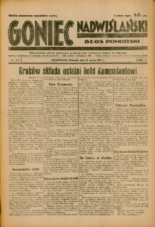 Goniec Nadwiślański: Głos Pomorski: Niezależne pismo poranne, poświęcone sprawom stanu średniego 1935.05.21 R.11 Nr117