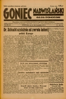 Goniec Nadwiślański: Głos Pomorski: Niezależne pismo poranne, poświęcone sprawom stanu średniego 1936.12.12 R.12 Nr289A