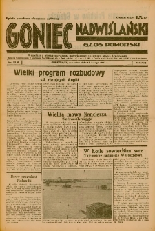 Goniec Nadwiślański: Głos Pomorski: Niezależne pismo poranne, poświęcone sprawom stanu średniego 1937.02.18 R.13 Nr39A