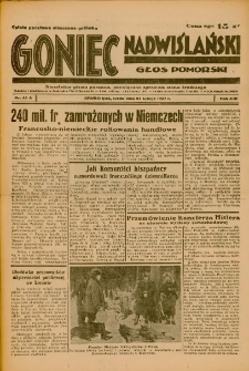 Goniec Nadwiślański: Głos Pomorski: Niezależne pismo poranne, poświęcone sprawom stanu średniego 1937.02.24 R.13 Nr44A