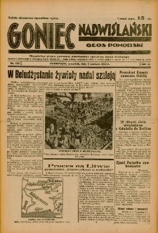 Goniec Nadwiślański: Głos Pomorski: Niezależne pismo poranne, poświęcone sprawom stanu średniego 1935.06.06 R.11 Nr130