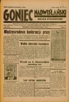 Goniec Nadwiślański: Głos Pomorski: Niezależne pismo poranne, poświęcone sprawom stanu średniego 1935.06.18 R.11 Nr139