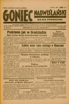 Goniec Nadwiślański: Głos Pomorski: Niezależne pismo poranne, poświęcone sprawom stanu średniego 1937.04.11 R.13 Nr83A