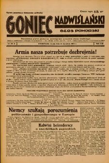 Goniec Nadwiślański: Głos Pomorski: Niezależne pismo poranne, poświęcone sprawom stanu średniego 1937.04.14 R.13 Nr85A