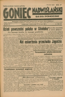 Goniec Nadwiślański: Głos Pomorski: Niezależne pismo poranne, poświęcone sprawom stanu średniego 1937.04.22 R.13 Nr92A