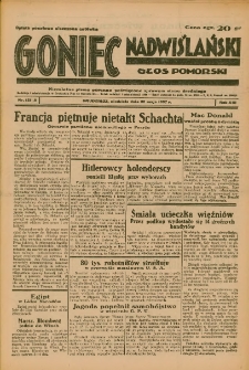 Goniec Nadwiślański: Głos Pomorski: Niezależne pismo poranne, poświęcone sprawom stanu średniego 1937.05.30 R.13 Nr121A