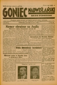 Goniec Nadwiślański: Głos Pomorski: Niezależne pismo poranne, poświęcone sprawom stanu średniego 1937.06.25 R.13 Nr143A