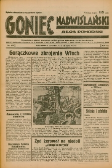 Goniec Nadwiślański: Głos Pomorski: Niezależne pismo poranne, poświęcone sprawom stanu średniego 1935.07.18 R.11 Nr163