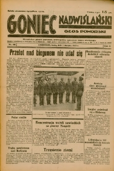 Goniec Nadwiślański: Głos Pomorski: Niezależne pismo poranne, poświęcone sprawom stanu średniego 1935.08.07 R.11 Nr180