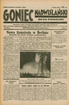 Goniec Nadwiślański: Głos Pomorski: Niezależne pismo poranne, poświęcone sprawom stanu średniego 1935.08.23 R.11 Nr193