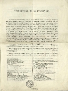 Testimonial to dr Lyschinski