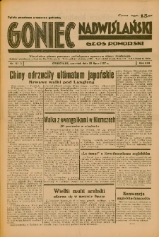 Goniec Nadwiślański: Głos Pomorski: Niezależne pismo poranne, poświęcone sprawom stanu średniego 1937.07.29 R.13 Nr171A