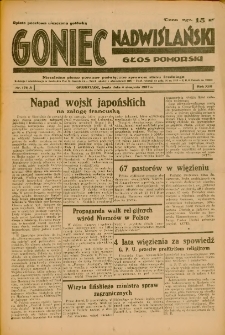 Goniec Nadwiślański: Głos Pomorski: Niezależne pismo poranne, poświęcone sprawom stanu średniego 1937.08.04 R.13 Nr176A