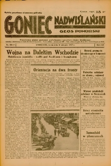 Goniec Nadwiślański: Głos Pomorski: Niezależne pismo poranne, poświęcone sprawom stanu średniego 1937.08.18 R.13 Nr188A