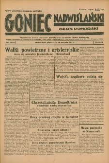 Goniec Nadwiślański: Głos Pomorski: Niezależne pismo poranne, poświęcone sprawom stanu średniego 1937.08.20 R.13 Nr190A