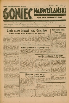 Goniec Nadwiślański: Głos Pomorski: Niezależne pismo poranne, poświęcone sprawom stanu średniego 1937.09.22 R.13 Nr218A