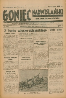 Goniec Nadwiślański: Głos Pomorski: Niezależne pismo poranne, poświęcone sprawom stanu średniego 1935.10.12 R.11 Nr236