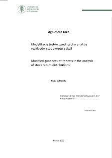 Modyfikacje test&oacute;w zgodności w analizie rozkład&oacute;w st&oacute;p zwrotu z akcji