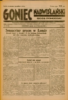 Goniec Nadwiślański: Głos Pomorski: Niezależne pismo poranne, poświęcone sprawom stanu średniego 1935.11.08 R.11 Nr258