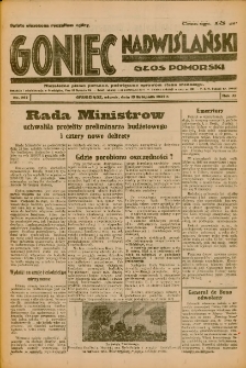 Goniec Nadwiślański: Głos Pomorski: Niezależne pismo poranne, poświęcone sprawom stanu średniego 1935.11.19 R.11 Nr267