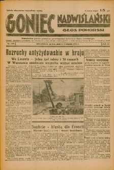 Goniec Nadwiślański: Głos Pomorski: Niezależne pismo poranne, poświęcone sprawom stanu średniego 1935.11.22 R.11 Nr270