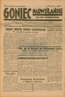 Goniec Nadwiślański: Głos Pomorski: Niezależne pismo poranne, poświęcone sprawom stanu średniego 1937.11.19 R.13 Nr267A