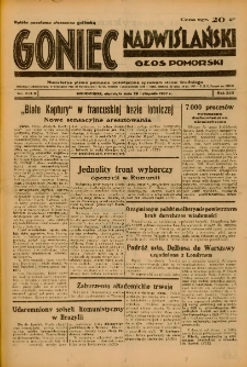 Goniec Nadwiślański: Głos Pomorski: Niezależne pismo poranne, poświęcone sprawom stanu średniego 1937.11.28 R.13 Nr275A