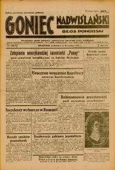 Goniec Nadwiślański: Głos Pomorski: Niezależne pismo poranne, poświęcone sprawom stanu średniego 1937.12.19 R.13 Nr292A