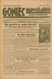 Goniec Nadwiślański: Głos Pomorski: Niezależne pismo poranne, poświęcone sprawom stanu średniego 1938.01.11 R.14 Nr7A