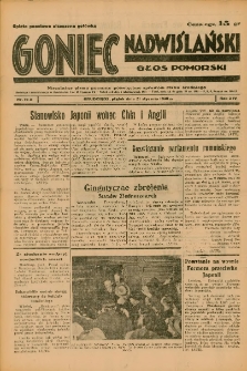 Goniec Nadwiślański: Głos Pomorski: Niezależne pismo poranne, poświęcone sprawom stanu średniego 1938.01.21 R.14 Nr16A