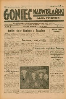Goniec Nadwiślański: Głos Pomorski: Niezależne pismo poranne, poświęcone sprawom stanu średniego 1938.01.21 R.14 Nr17A
